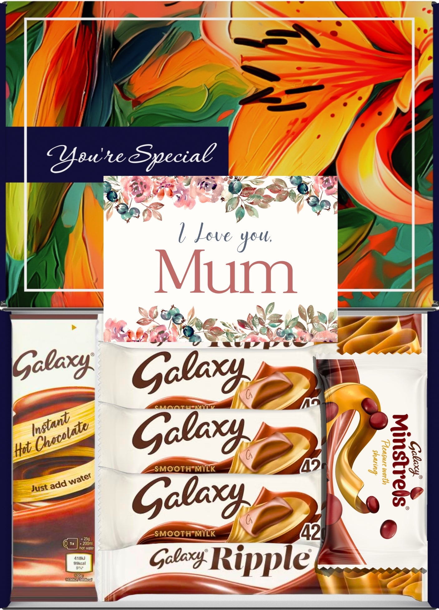 Galaxy Chocolate Gift Box 7 Treats – Mum Letterbox Hamper by Benerry