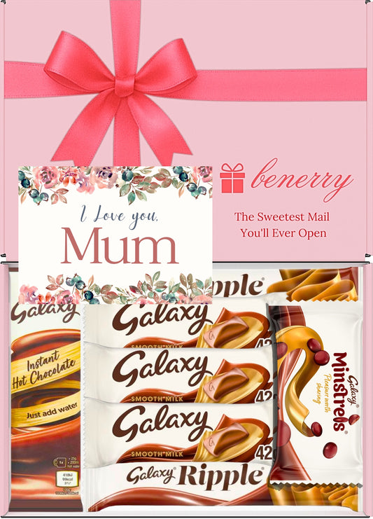 Galaxy Chocolate Gift Box 7 Treats – Mum Pink Gift Box by Benerry