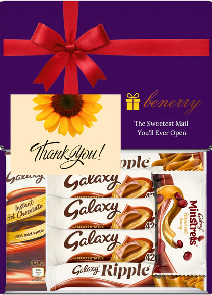 Galaxy Chocolate Gift Box 7 Treats – Thank You Purple Gift Box by Benerry
