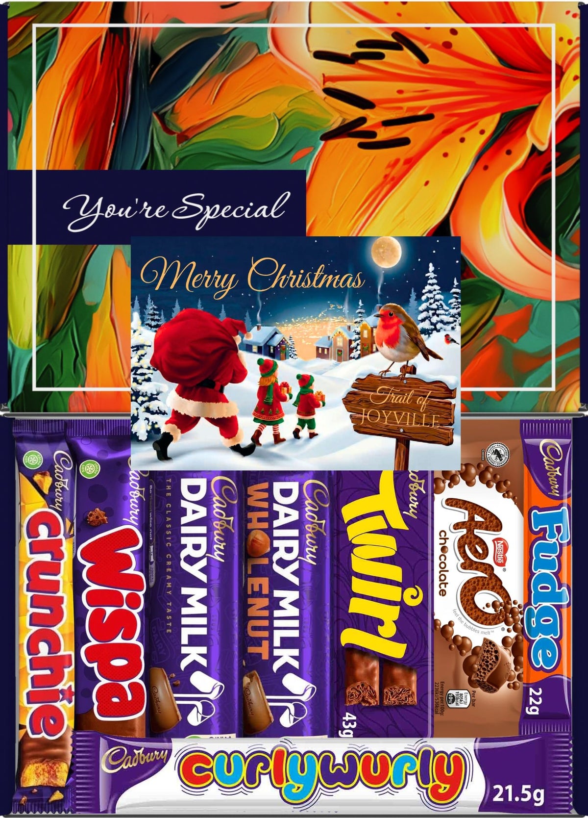 Cadbury Chocolate Gift Box 8 Treats – Christmas Letterbox Hamper by Benerry