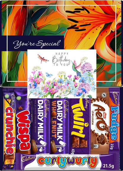Cadbury Gift Box 8 Treats Birthday Floral Letterbox