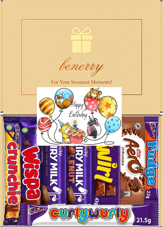 Cadbury Chocolate Gift Box 8 Treats – Birthday for Kids Beige Gift Box by Benerry