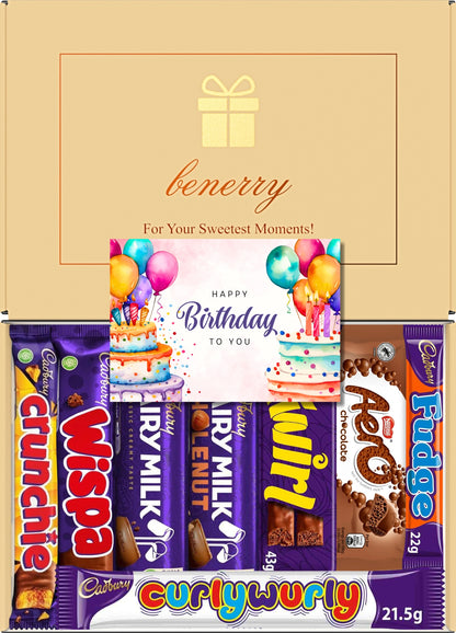 Cadbury Chocolate Gift Box 8 Treats – Birthday for Kids Beige Gift Box by Benerry