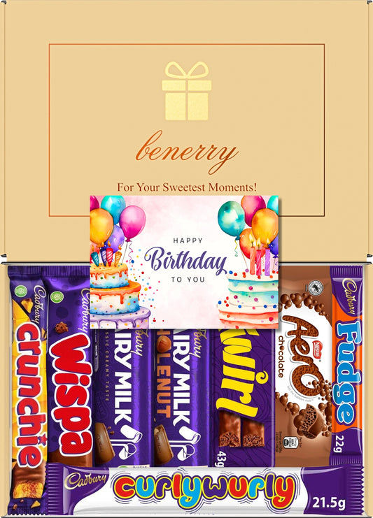 Cadbury Chocolate Gift Box 8 Treats – Birthday for Kids Beige Gift Box by Benerry