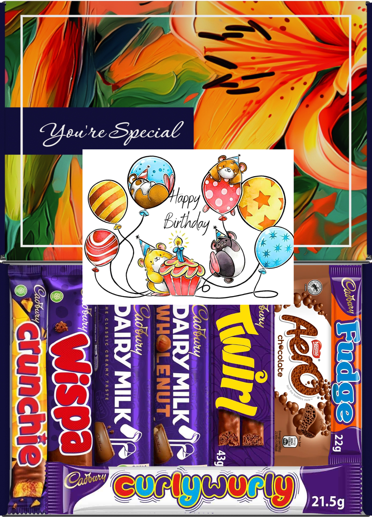 Cadbury Chocolate Gift Box 8 Treats – Birthday for Kids Letterbox Hamper by Benerry