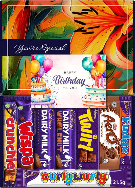 Cadbury Chocolate Gift Box 8 Treats – Birthday for Kids Letterbox Hamper by Benerry