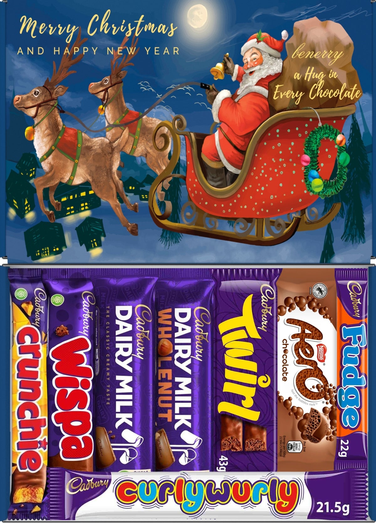 Cadbury Chocolate Gift Box – 8 Treats | Christmas Blue Gift Box