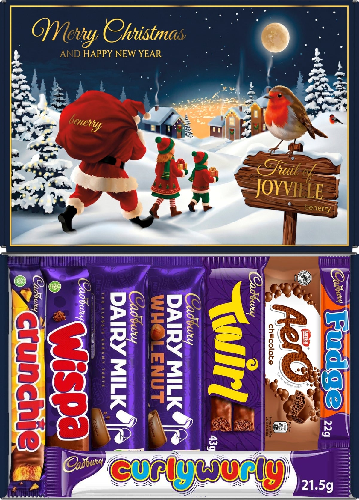 Cadbury Chocolate Gift Box – 8 Treats | Christmas Navy Gift Box