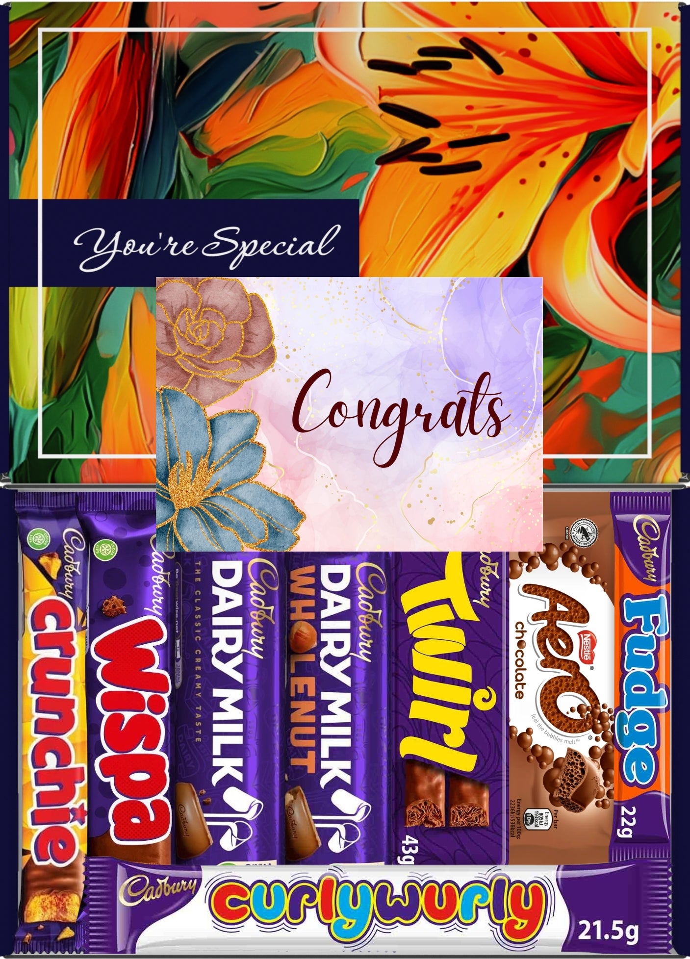 Cadbury Chocolate Gift Box 8 Treats – Congratulations Letterbox Hamper by Benerry