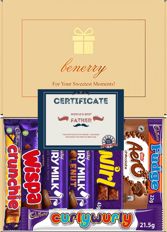 Cadbury Chocolate Gift Box 8 Treats – Dad Beige Gift Box by Benerry