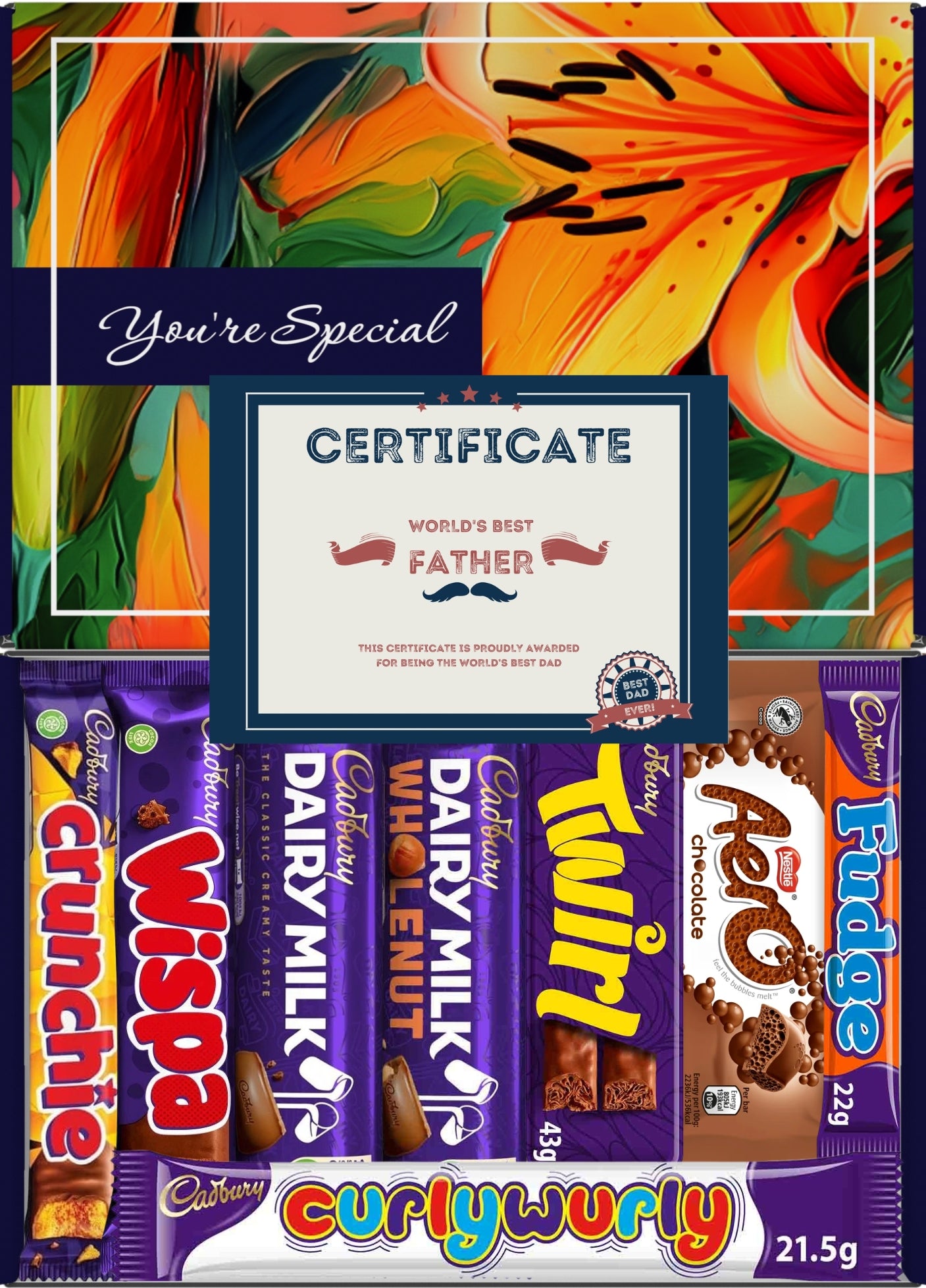 Cadbury Chocolate Gift Box 8 Treats – Dad Letterbox Hamper by Benerry