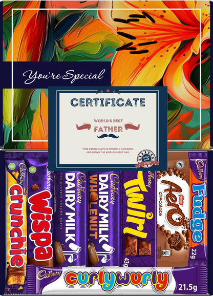 Cadbury Chocolate Gift Box 8 Treats – Dad Letterbox Hamper by Benerry