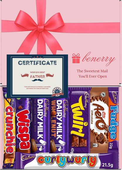 Cadbury Chocolate Gift Box 8 Treats – Dad Pink Gift Box by Benerry