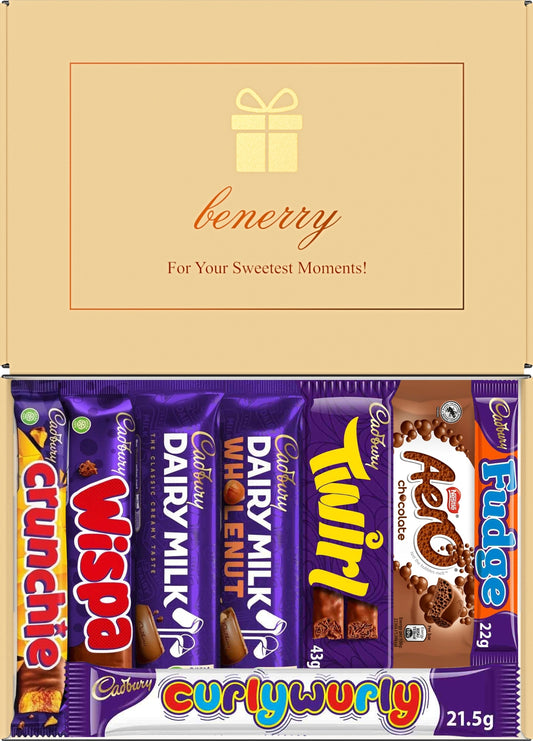 Cadbury Chocolate Gift Box 8 Treats – Any Occasion Grey Gift Box by Benerry