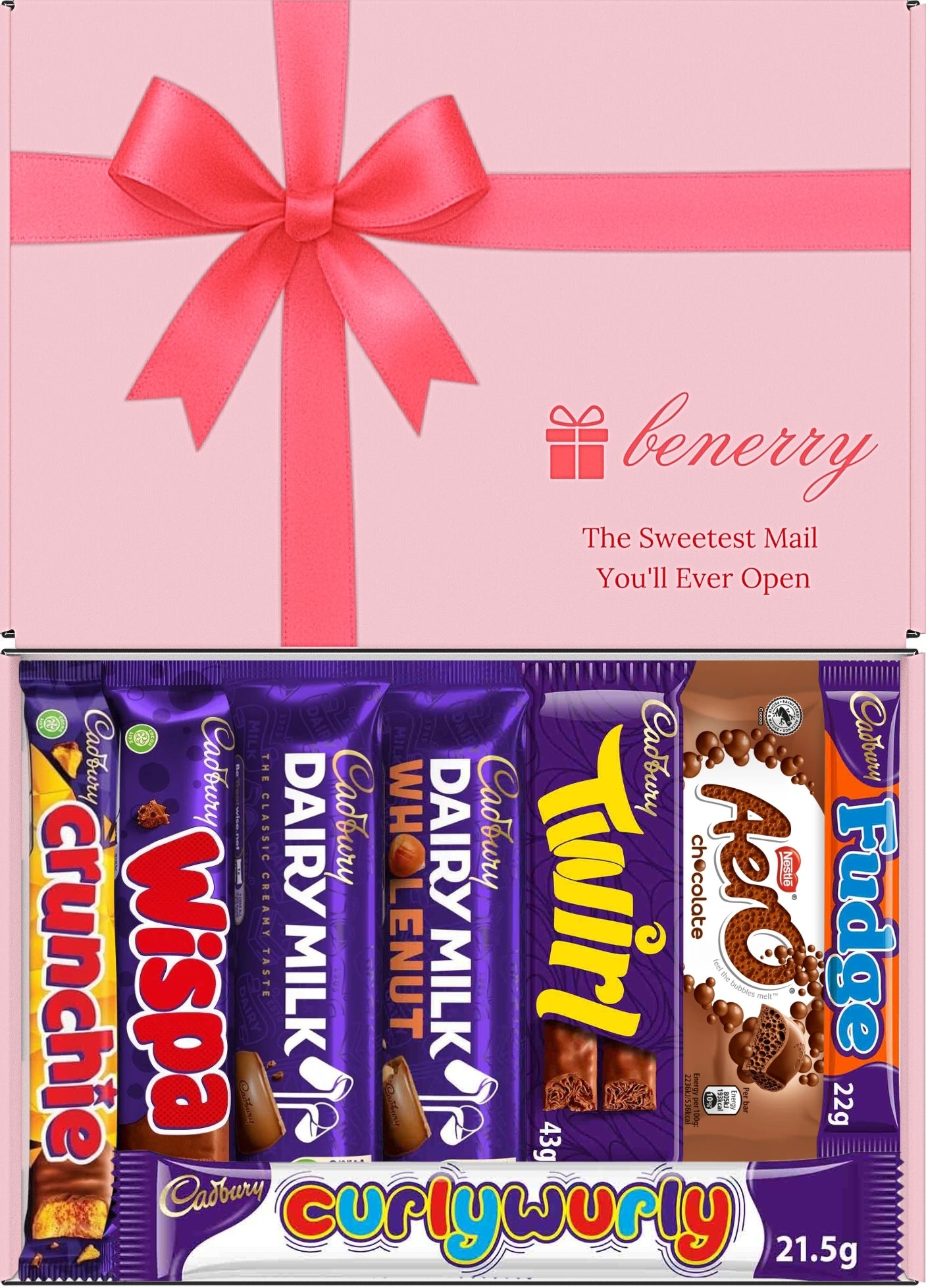 Cadbury Chocolate Gift Box 8 Treats – Any Occasion Pink Gift Box by Benerry