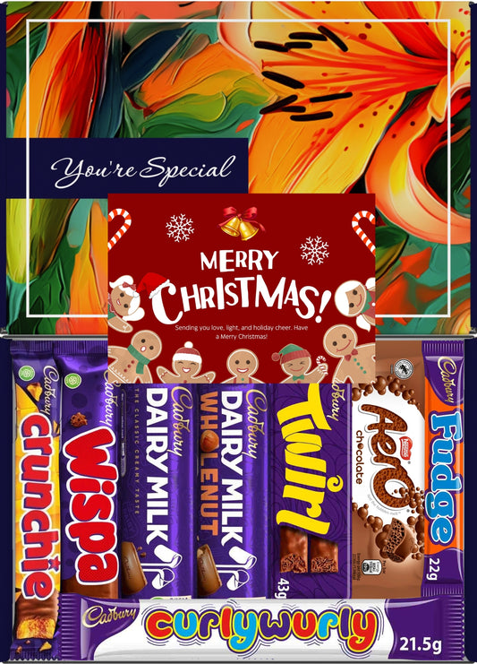 Cadbury Chocolate Gift Box 8 Treats – Kids Christmas Letterbox Hamper by Benerry