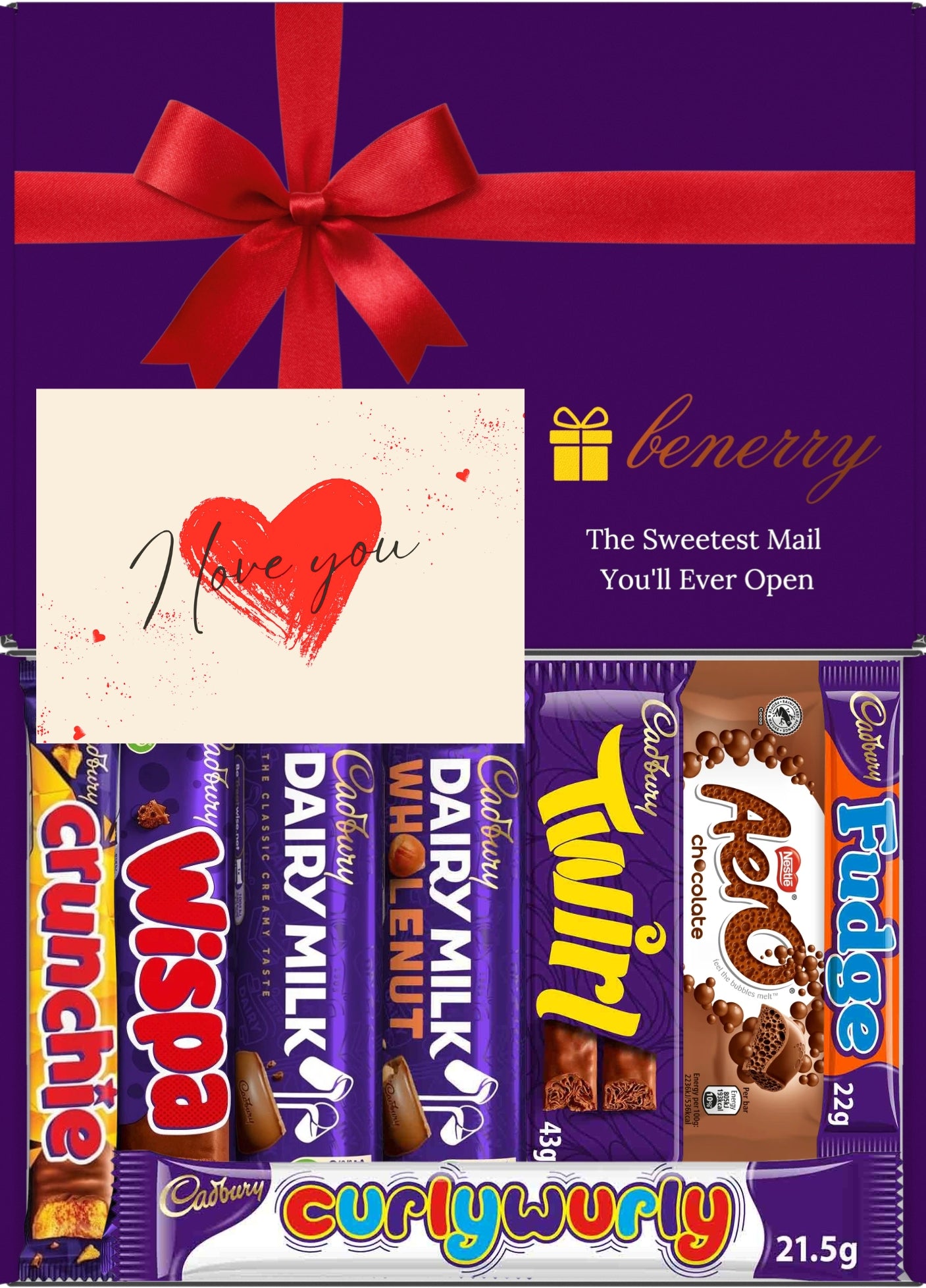 Cadbury Chocolate Gift Box 8 Treats – Love Purple Gift Box by Benerry