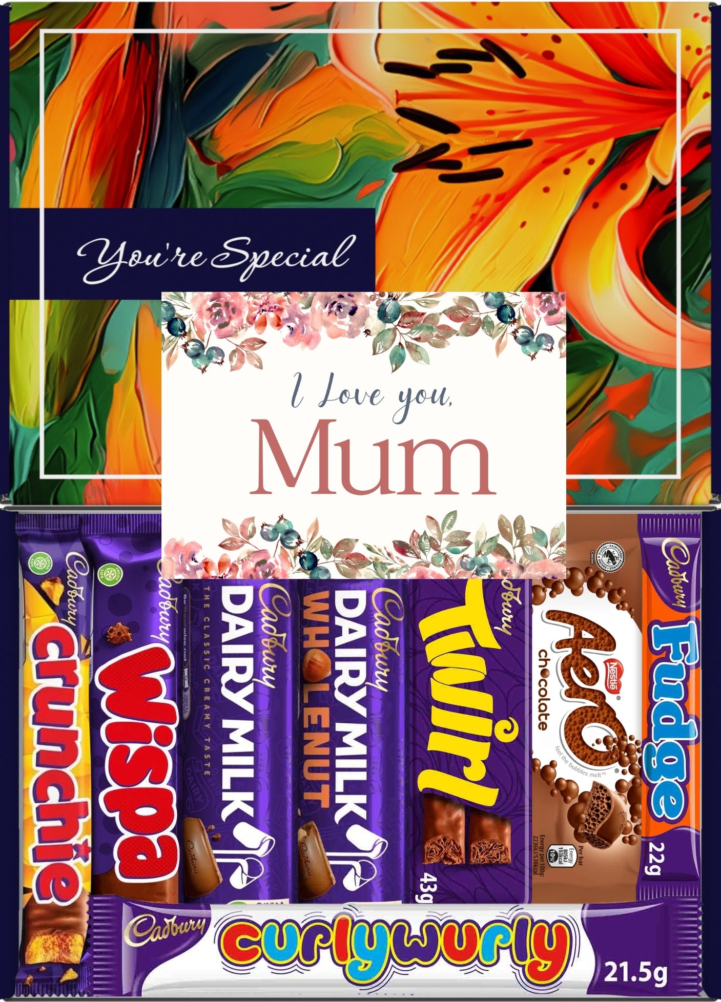 Cadbury Chocolate Gift Box 8 Treats – Mum Letterbox Hamper by Benerry