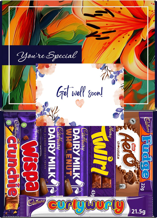 Cadbury Chocolate Gift Box 8 Treats – Get Well Soon Letterbox Hamper by Benerry