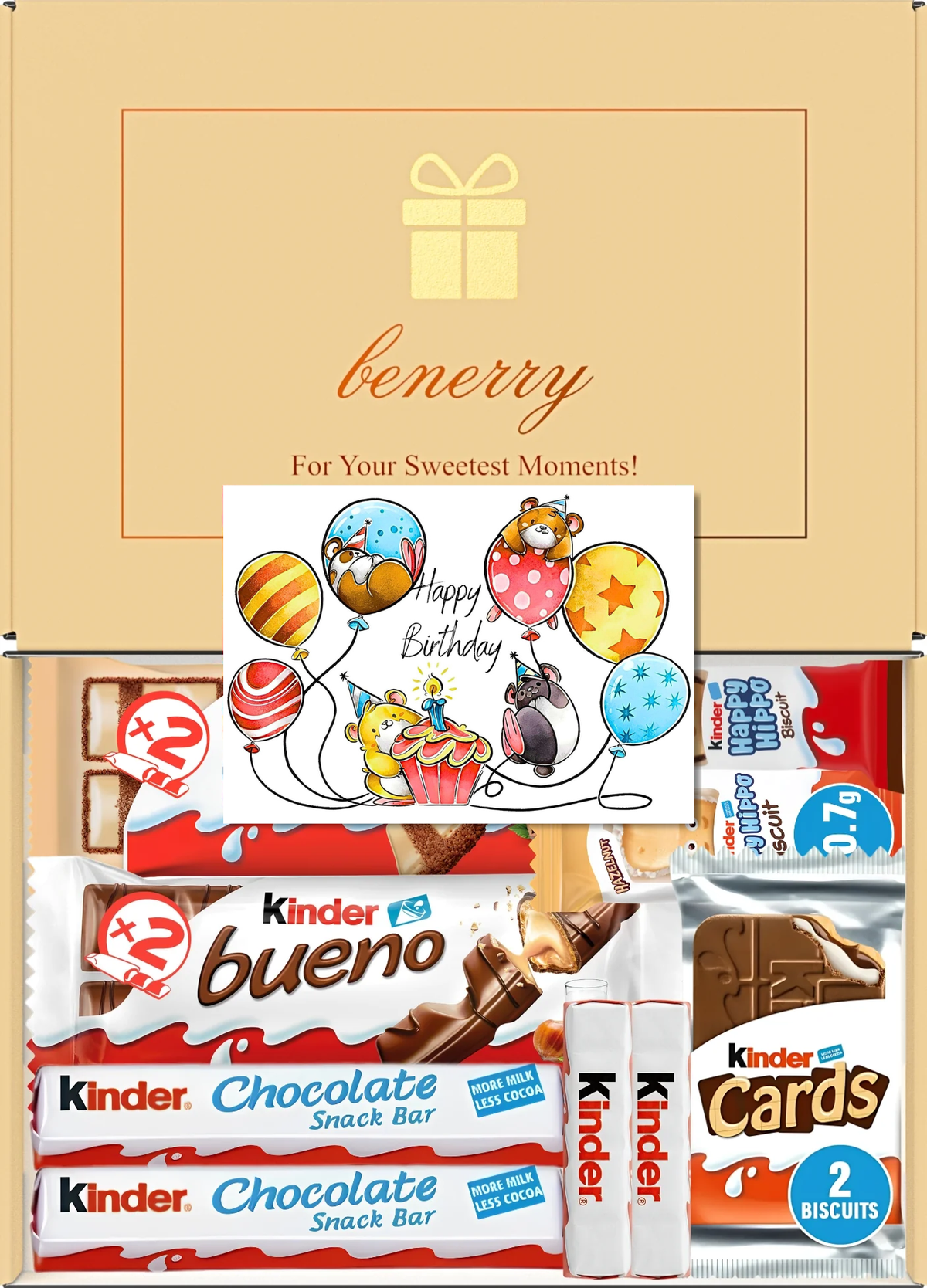 Kinder Chocolate Gift Box 9 Treats Birthday for Kids Beige