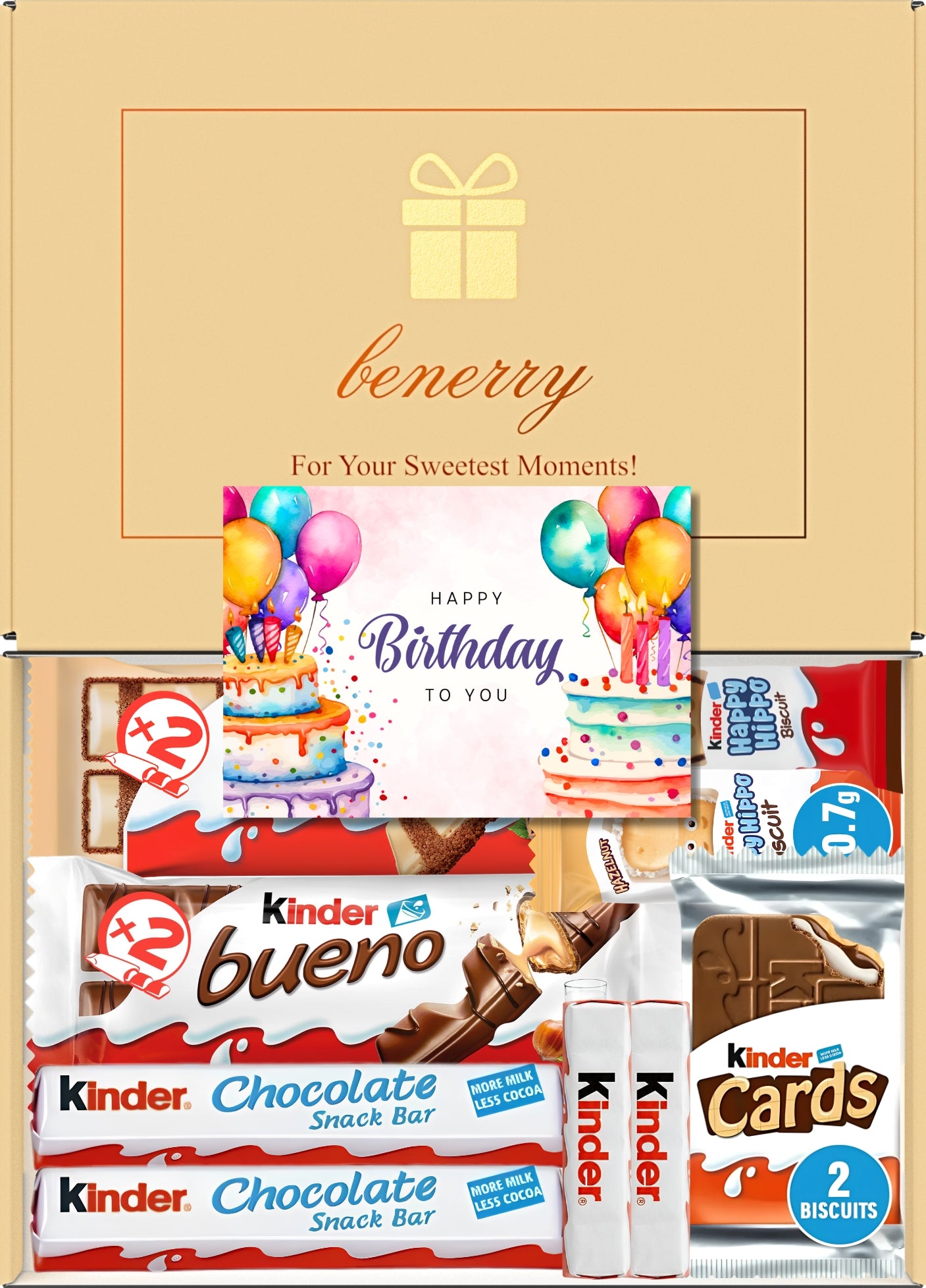Kinder Chocolate Gift Box 9 Treats Birthday for Kids Beige