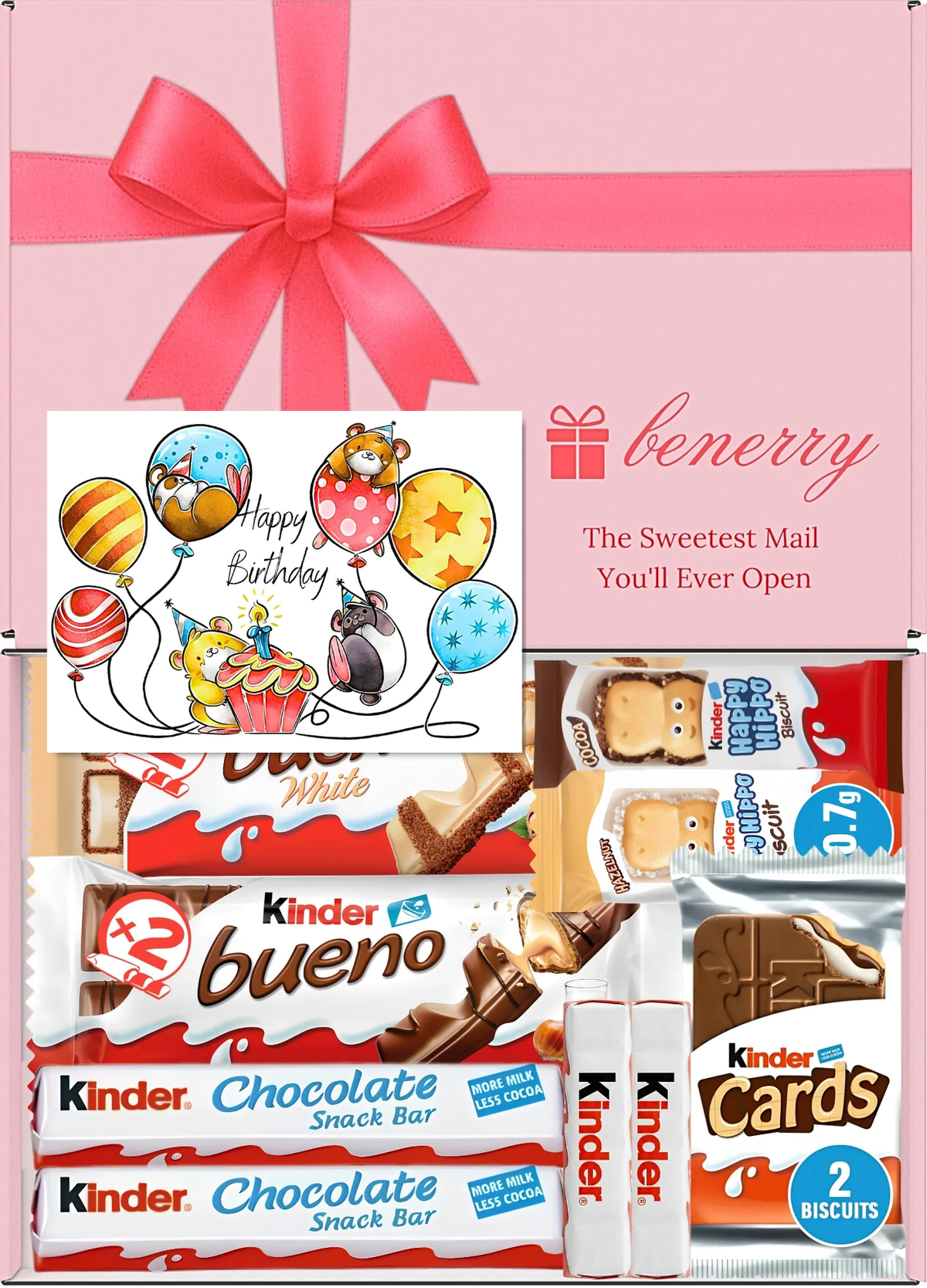 Kinder Chocolate Gift Box 9 Treats Birthday for Kids Pink
