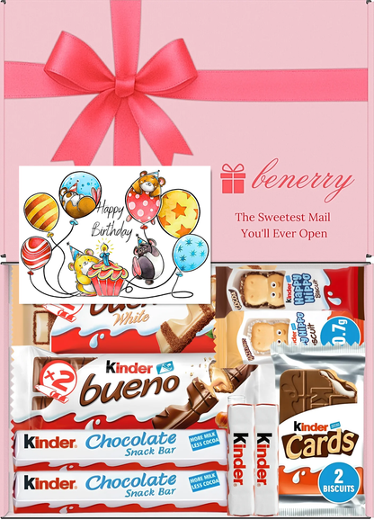 Kinder Chocolate Gift Box 9 Treats Birthday for Kids Pink