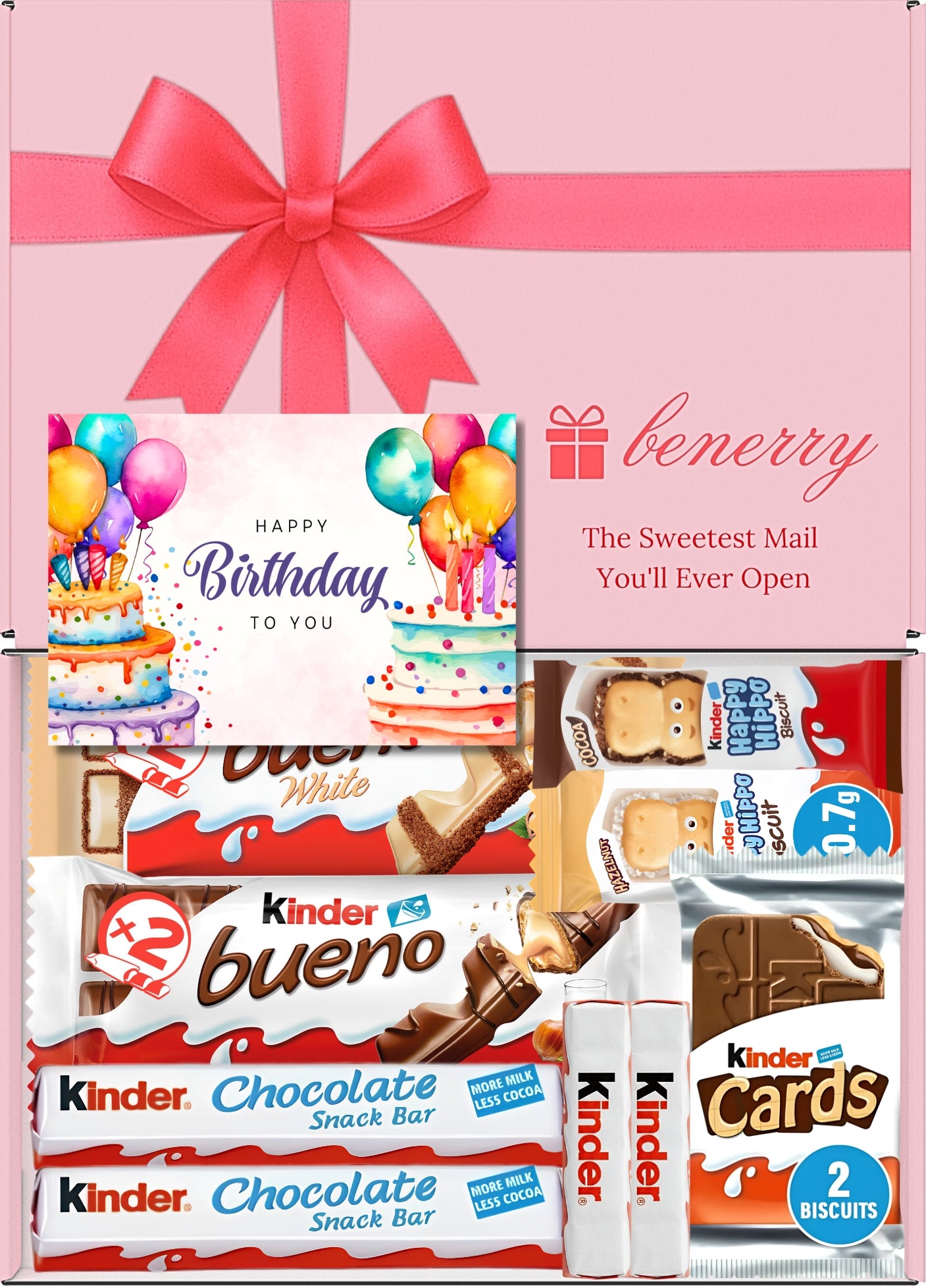 Kinder Chocolate Gift Box 9 Treats Birthday for Kids Pink