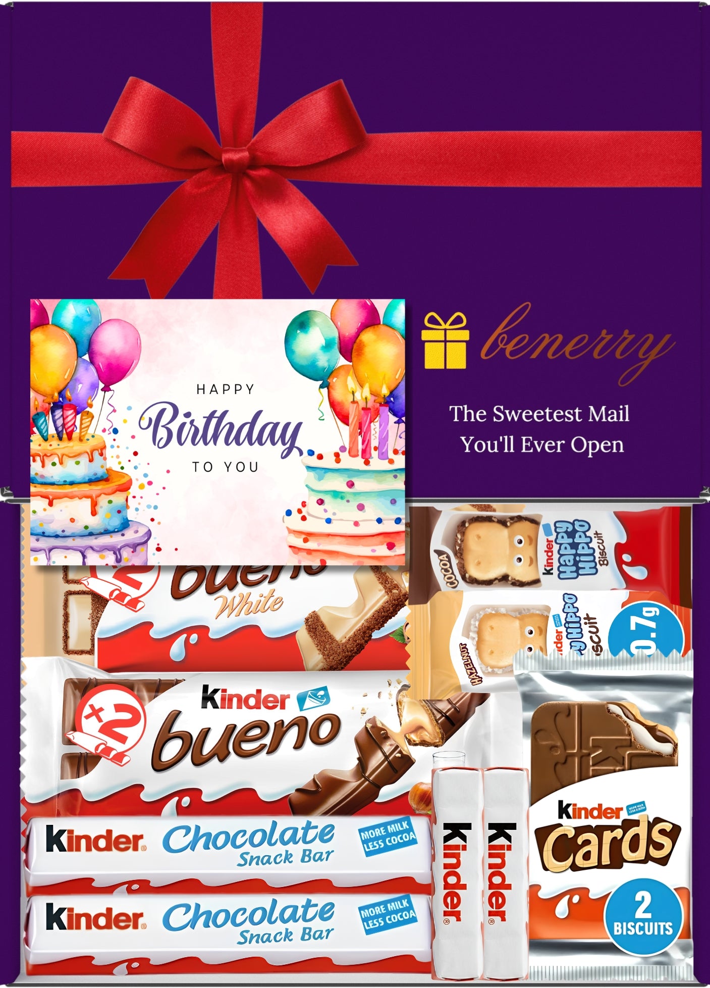 Kinder Chocolate Gift Box 9 Treats Birthday for Kids Purple