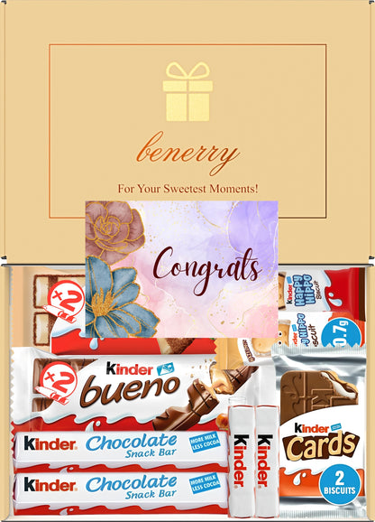Kinder Chocolate Gift Box 9 Treats Congratulations Beige