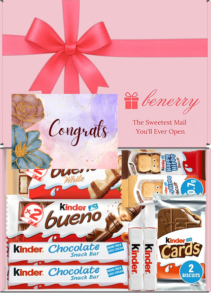 Kinder Chocolate Gift Box 9 Treats Congratulations Pink
