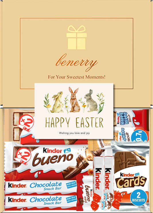 Kinder Chocolate Gift Box 9 Treats – Easter Beige Gift Box by Benerry
