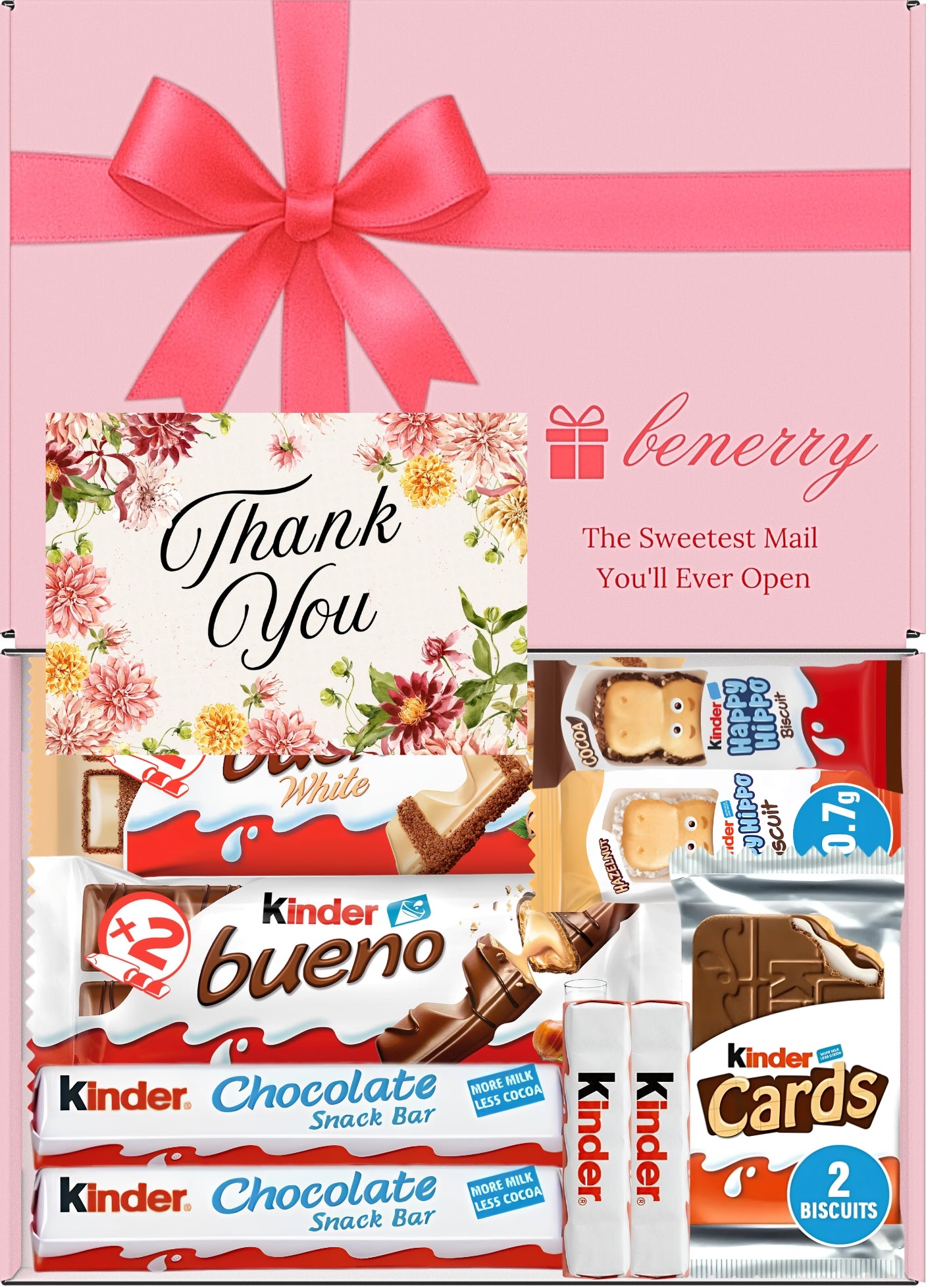 Kinder Chocolate Gift Box 9 Treats Thank You Luxury Pink