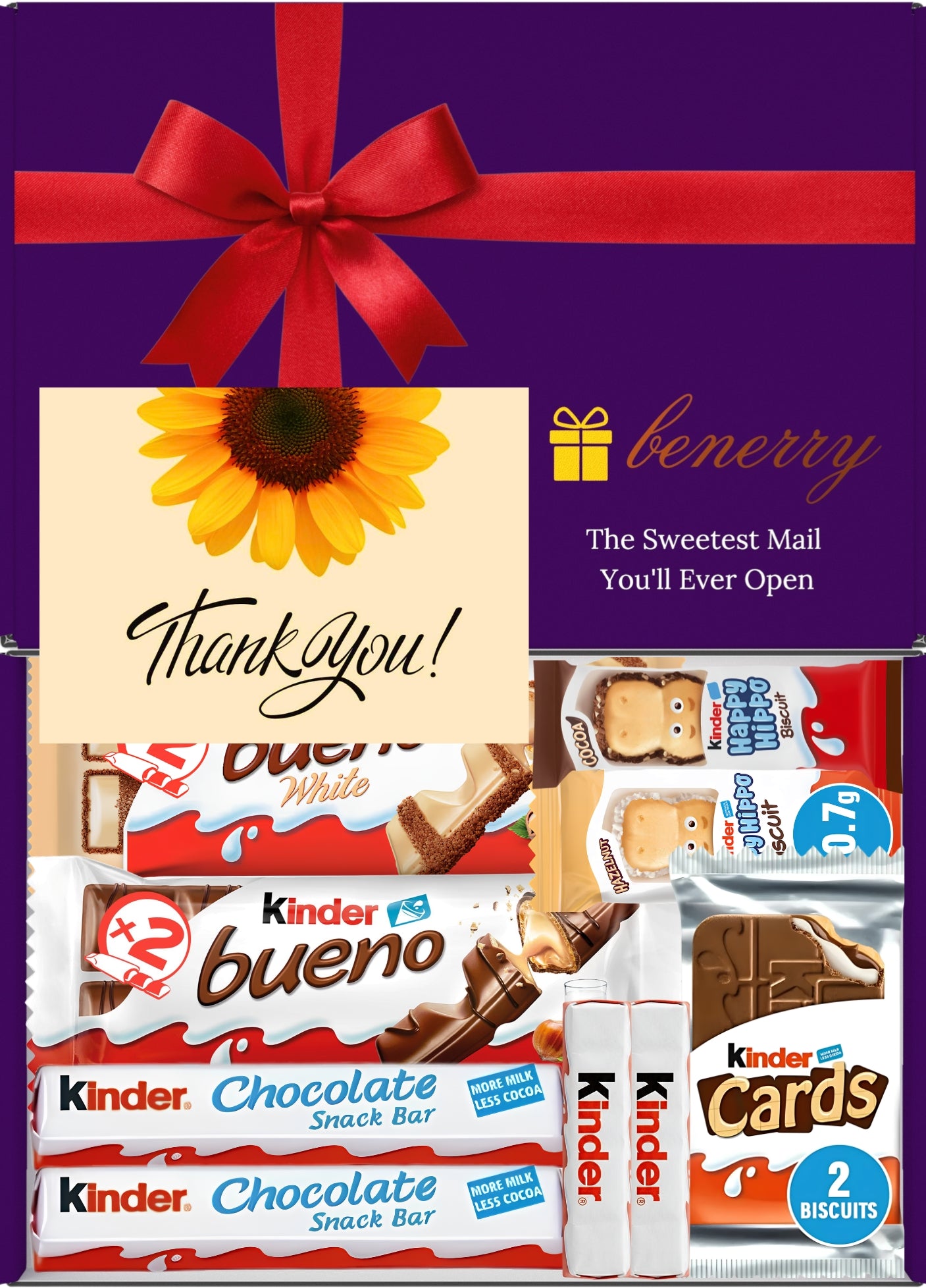 Kinder Chocolate Gift Box 9 Treats Thank You Purple