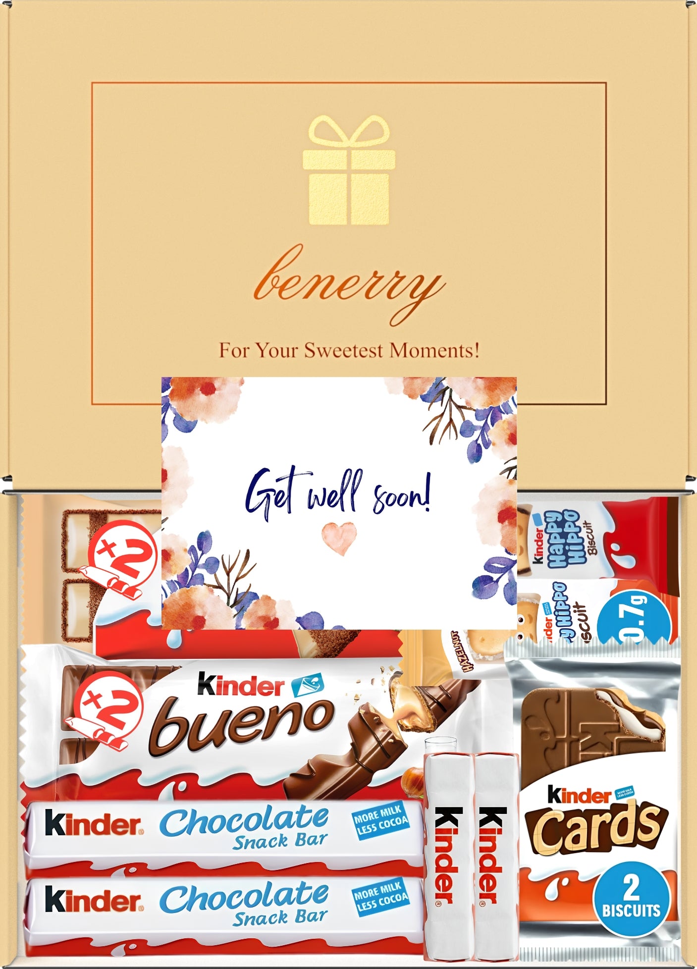 Kinder Chocolate Gift Box 9 Treats Get Well Soon Beige