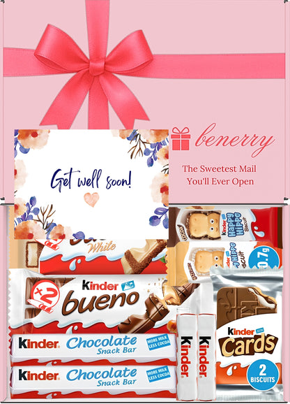 Kinder Chocolate Gift Box 9 Treats Get Well Soon Pink