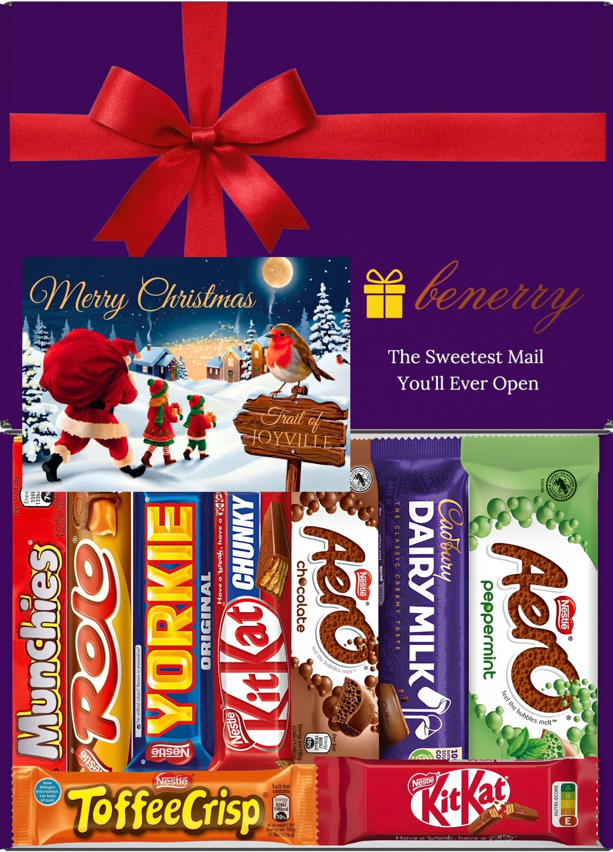Nestlé Chocolate Gift Box 9 Treats – Christmas Purple Gift Box by Benerry