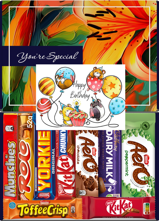 Nestlé Chocolate Gift Box 9 Treats – Birthday for Kids Letterbox Hamper by Benerry