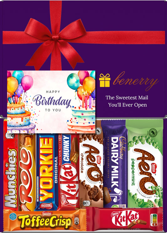Nestlé Chocolate Gift Box 9 Treats – Birthday for Kids Purple Gift Box by Benerry