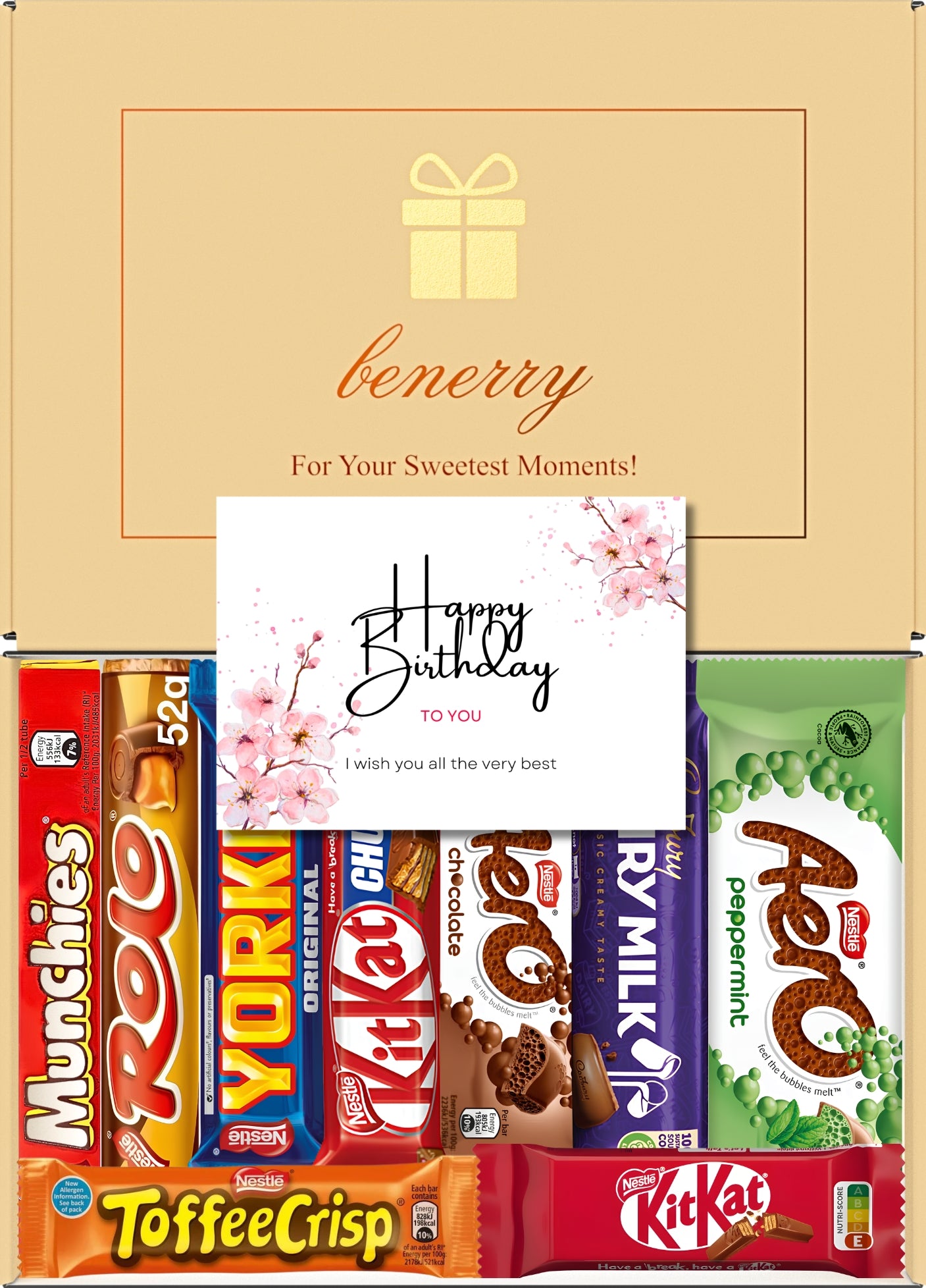Nestlé Chocolate Gift Box 9 Treats – Birthday Beige Gift Box by Benerry