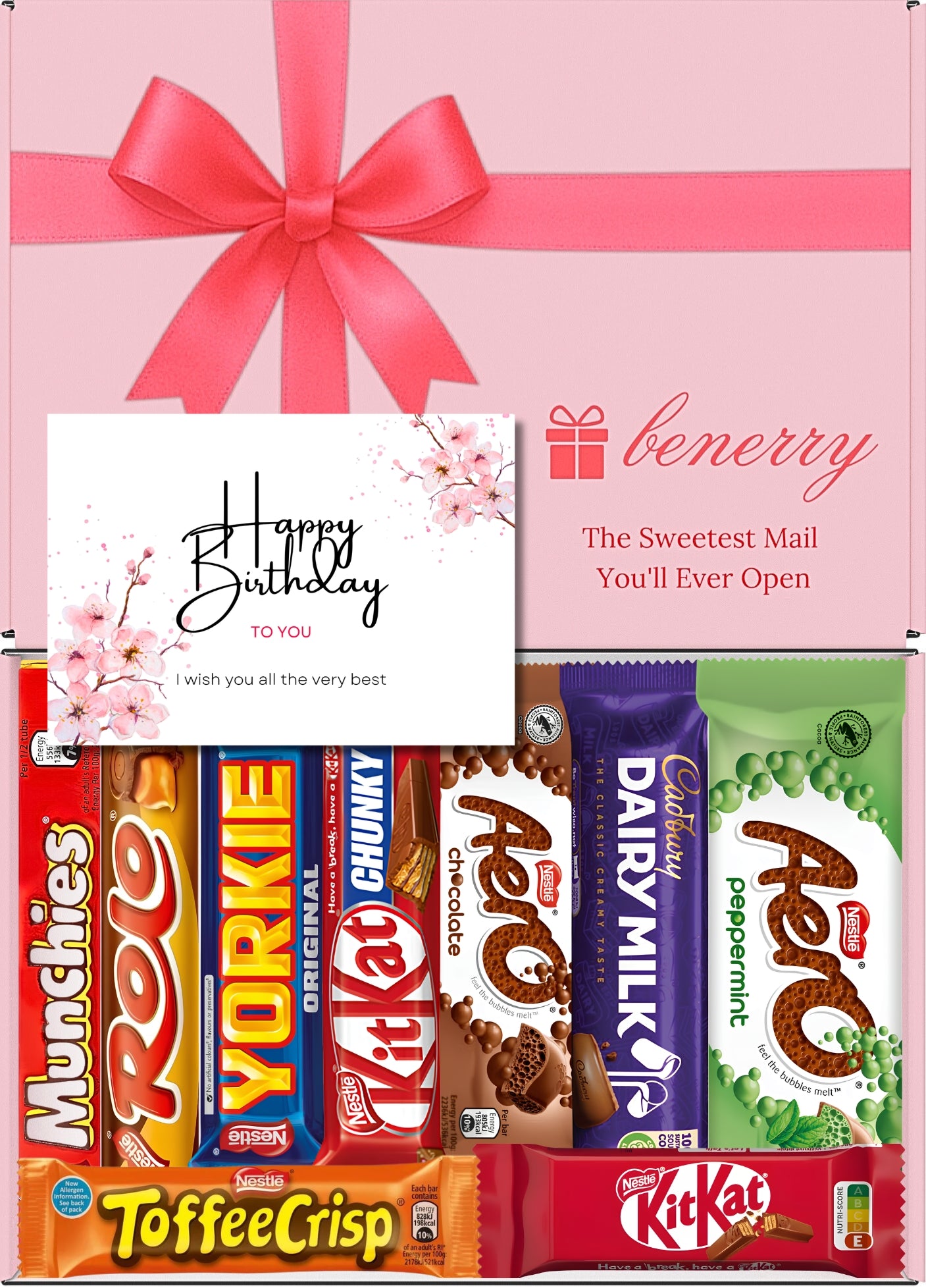 Nestlé Chocolate Gift Box 9 Treats – Birthday Pink Gift Box by Benerry