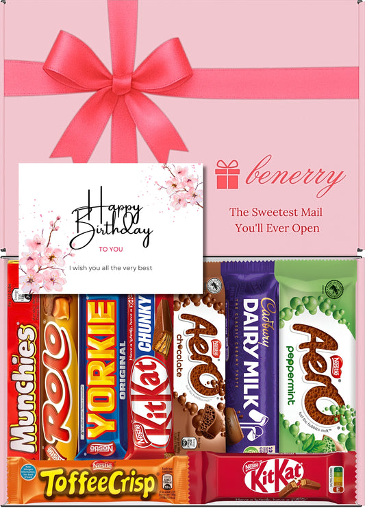 Nestlé Chocolate Gift Box 9 Treats – Birthday Pink Gift Box by Benerry