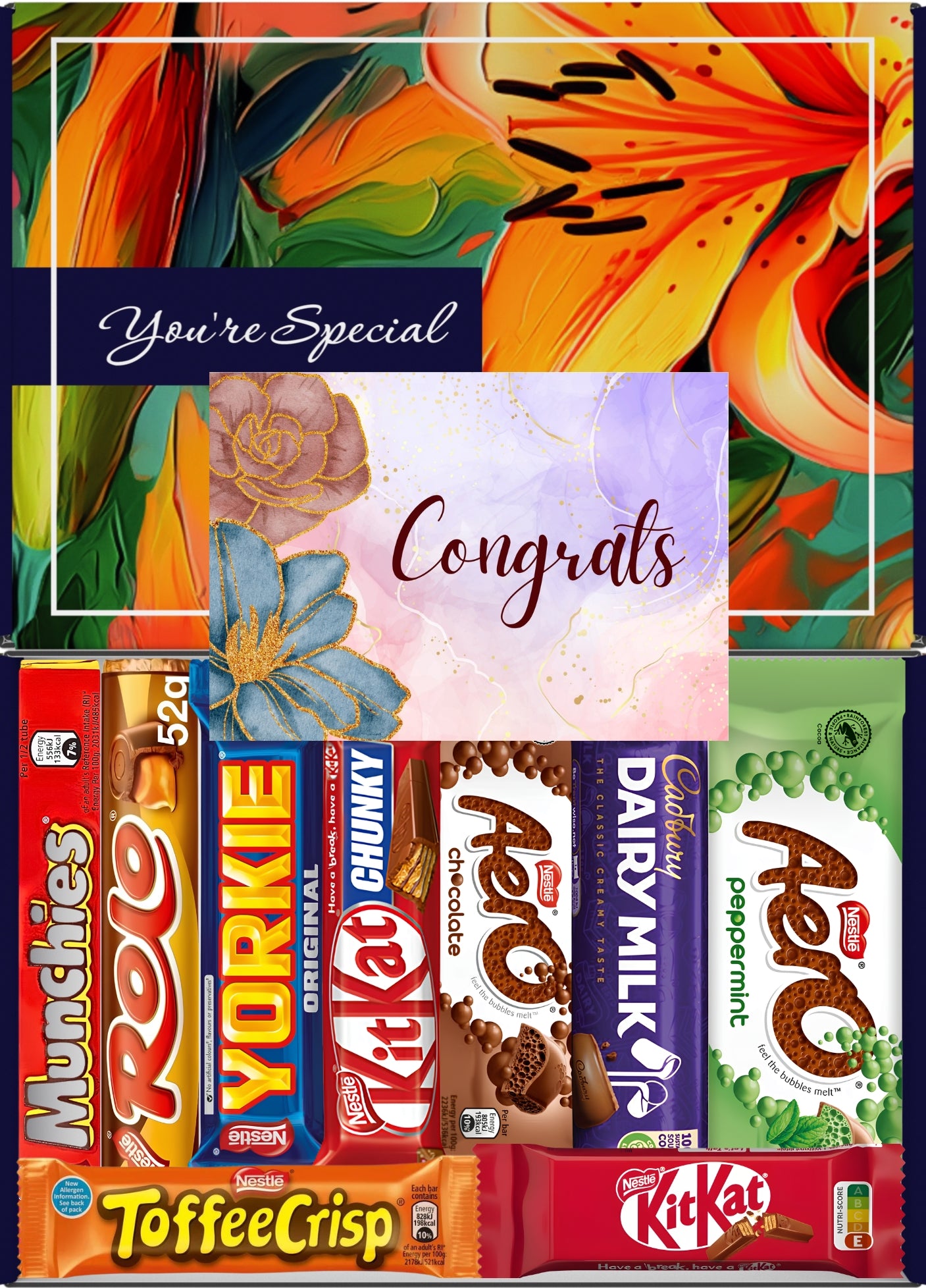 Nestlé Chocolate Gift Box 9 Treats – Congratulations Letterbox Hamper by Benerry
