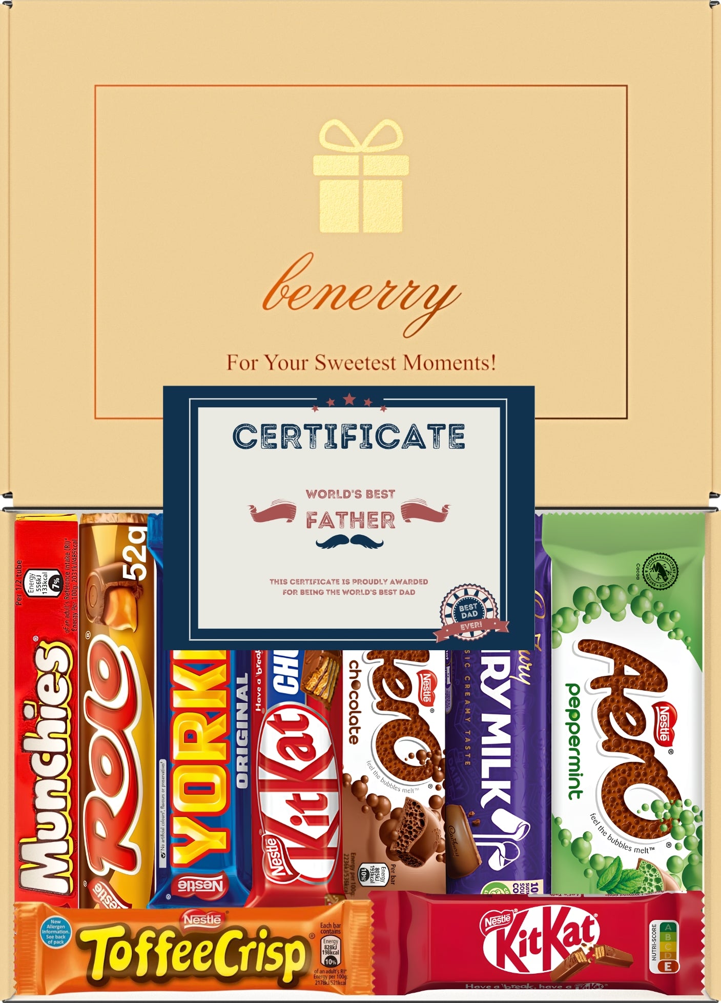 Nestlé Chocolate Gift Box 9 Treats – Dad Beige Gift Box by Benerry