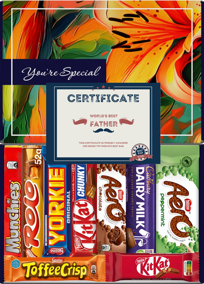 Nestlé Chocolate Gift Box 9 Treats – Dad Letterbox Hamper by Benerry