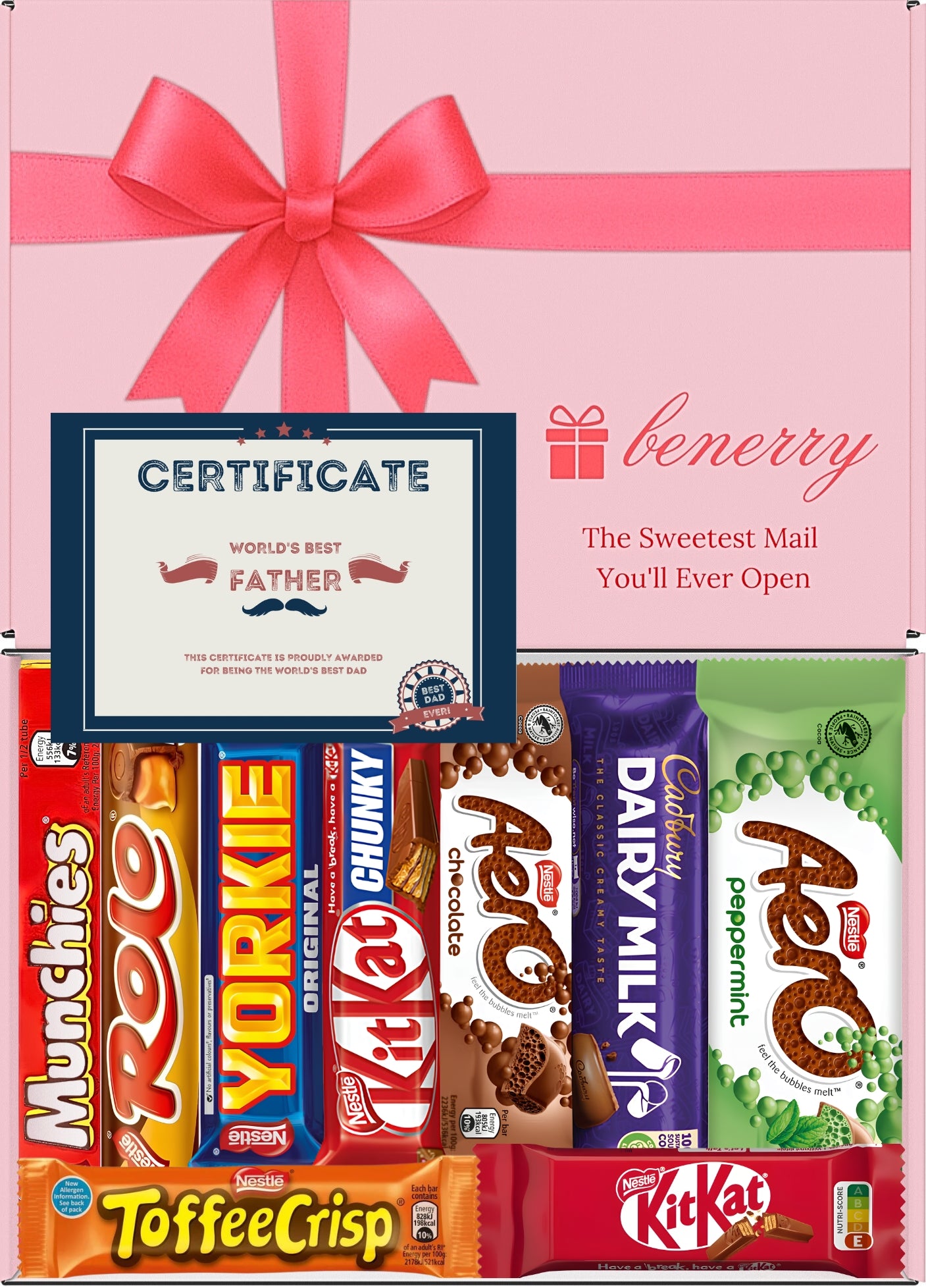 Nestlé Chocolate Gift Box 9 Treats – Dad Pink Gift Box by Benerry