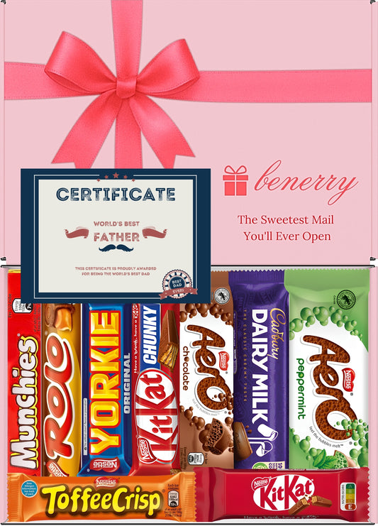 Nestlé Chocolate Gift Box 9 Treats – Dad Pink Gift Box by Benerry