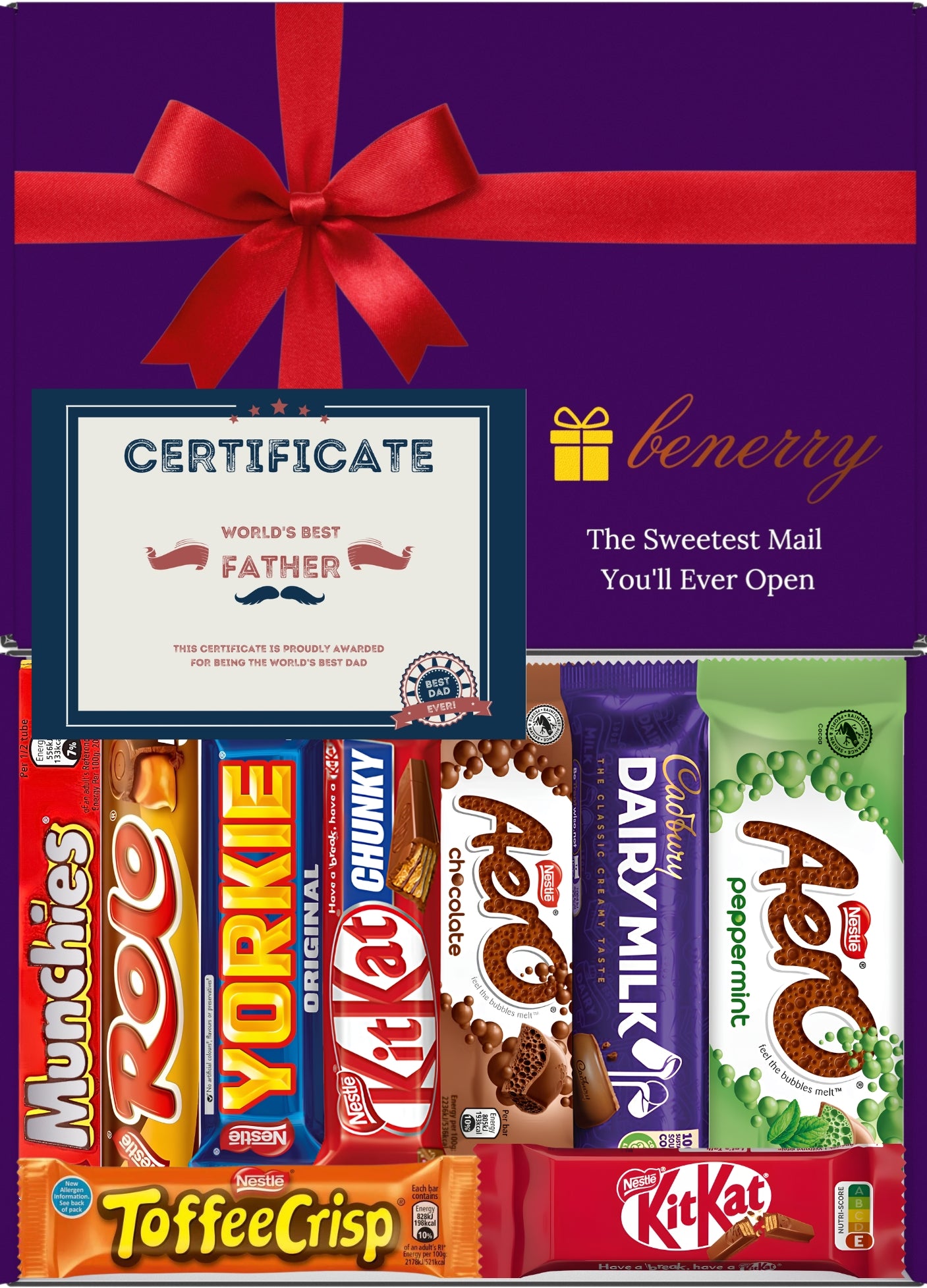 Nestlé Chocolate Gift Box 9 Treats – Dad Purple Gift Box by Benerry