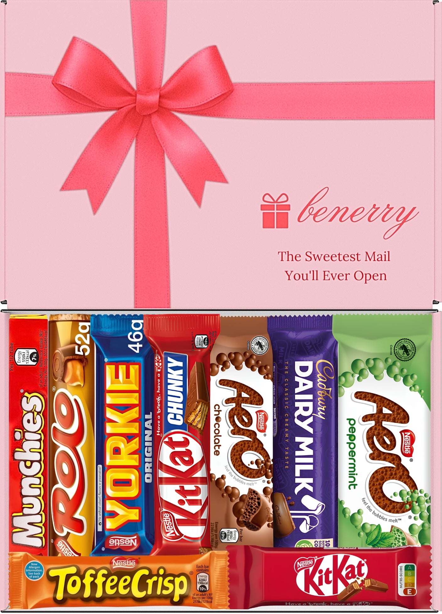 Nestlé Chocolate Gift Box 9 Treats – Any Occasion Pink Gift Box by Benerry