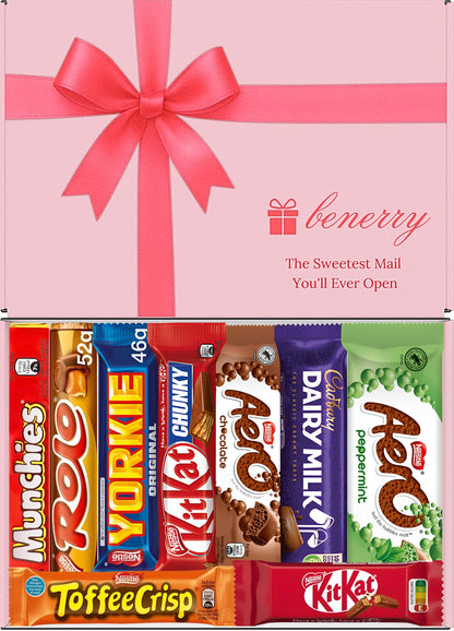 Nestlé Chocolate Gift Box 9 Treats – Any Occasion Pink Gift Box by Benerry